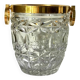 Champagne bucket in cut crystal, neck and brass handles