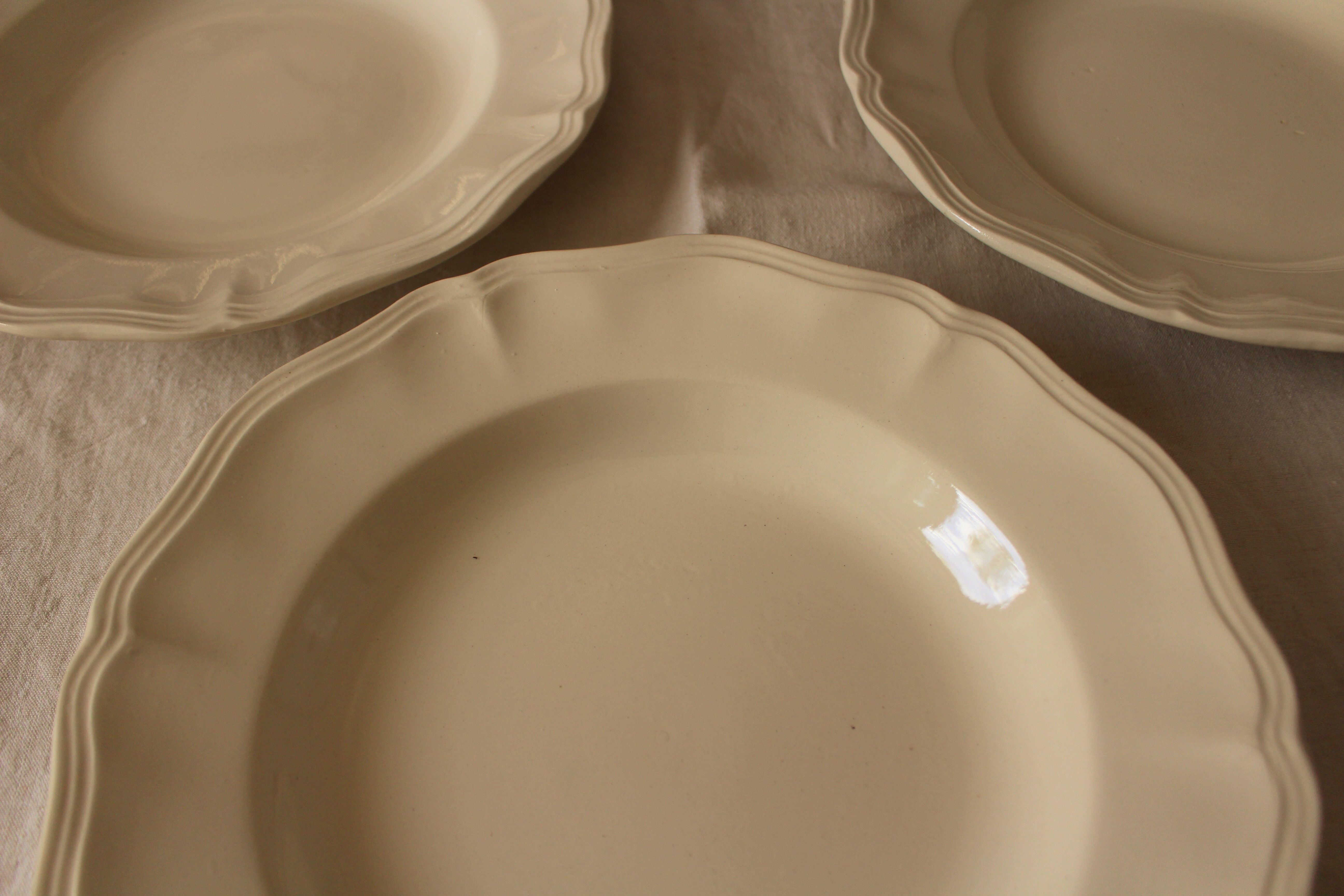 Lot 10 hollow plates Digoin Sarreguemines Faïence hatch