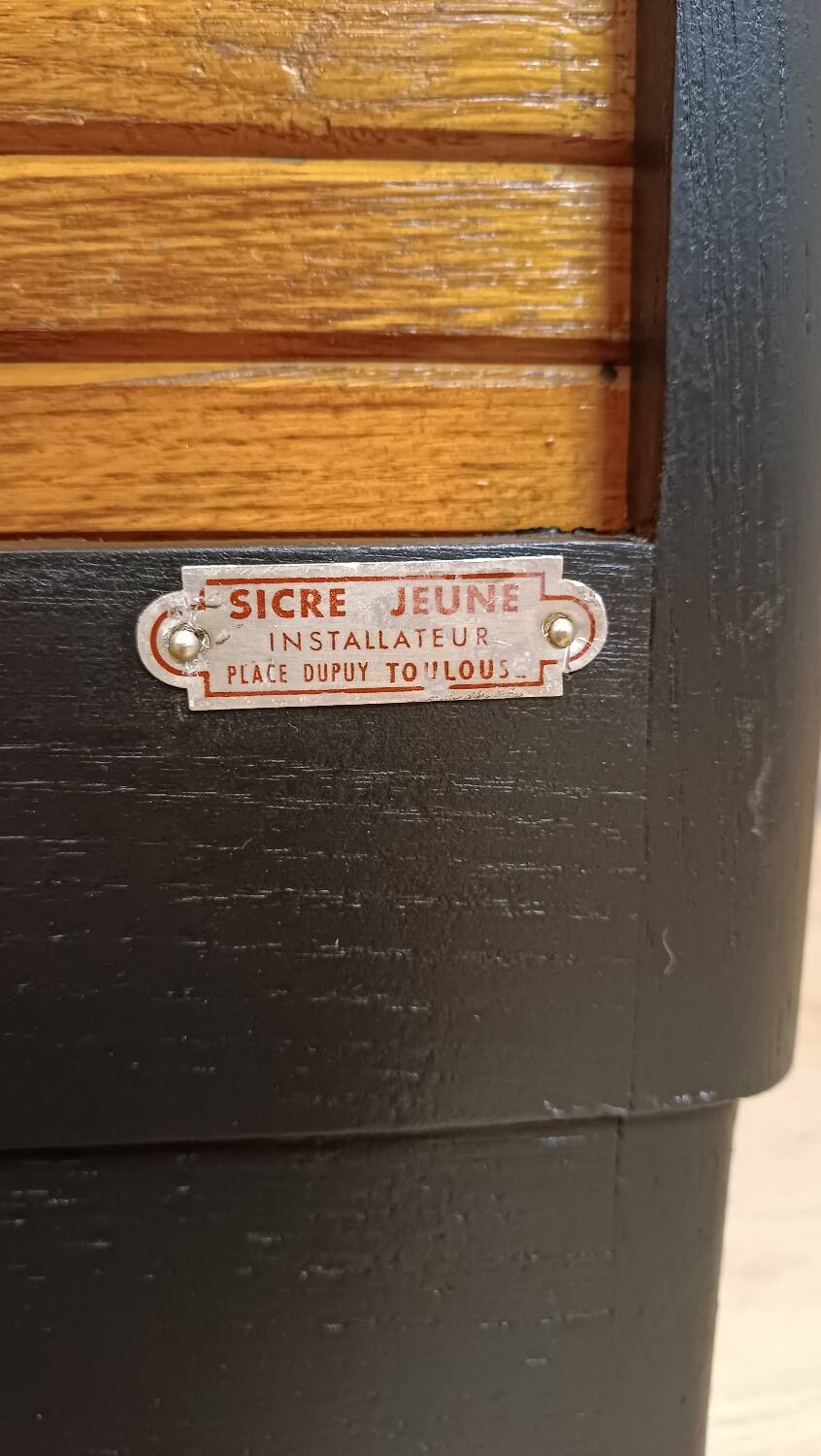 Classeur à rideau noir et bois