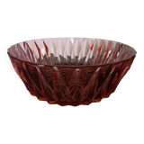 Chiseled pink glass salad bowl
