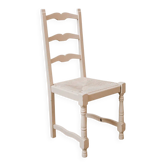 Chaise en bois et paillage crème « Delphinium »