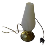 Desk lamp brass plastic lampshade
