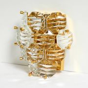 Beautiful original 1960s Kinkeldey crystal glass and brass wall lamp