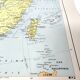 Vintage map Asia China Korea 43x43cm from 1950