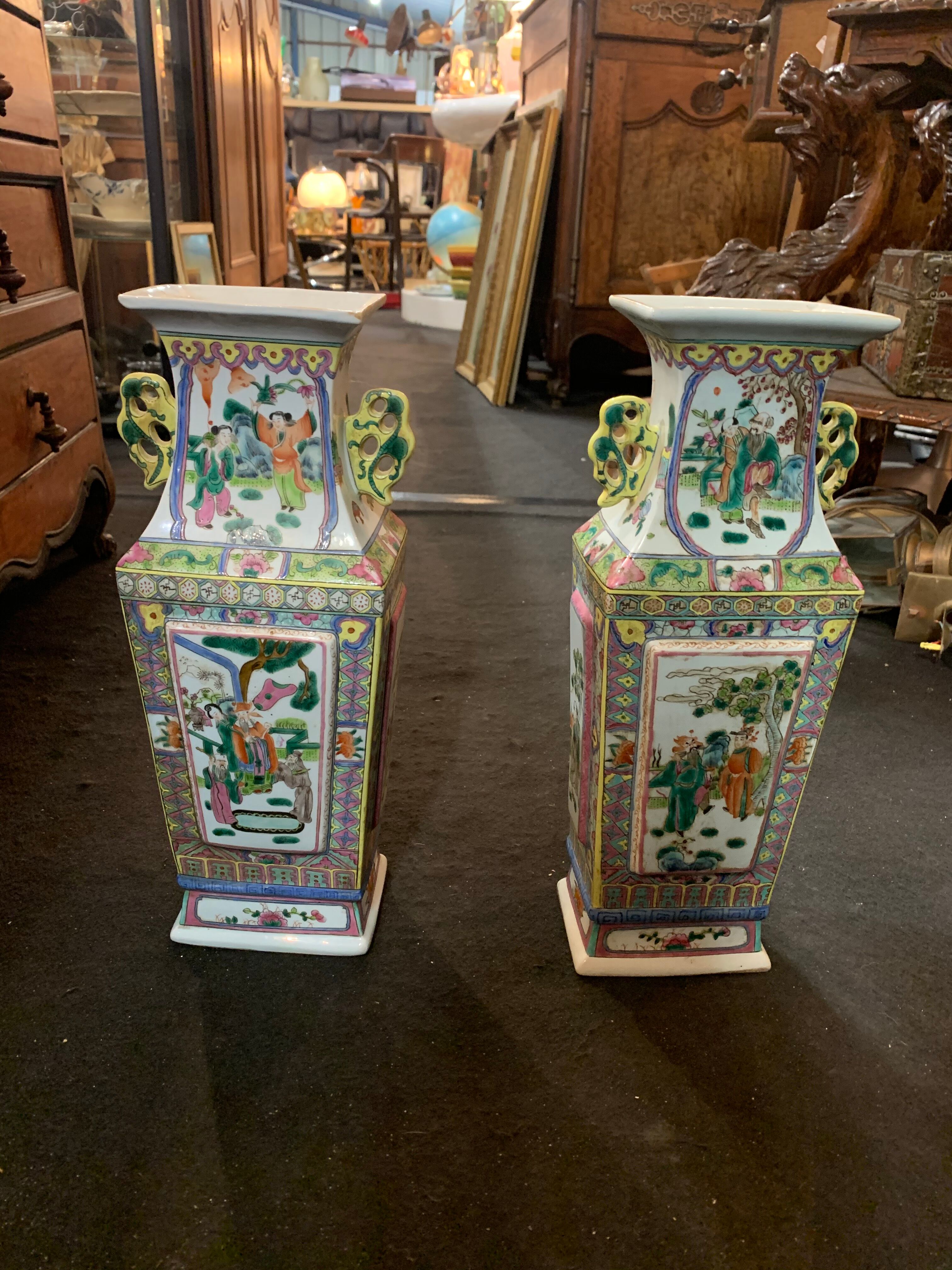 Pair of vases Canton 19th century