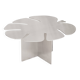 Table basse feuille Monstera – Acier inox brossé – Design sculptural