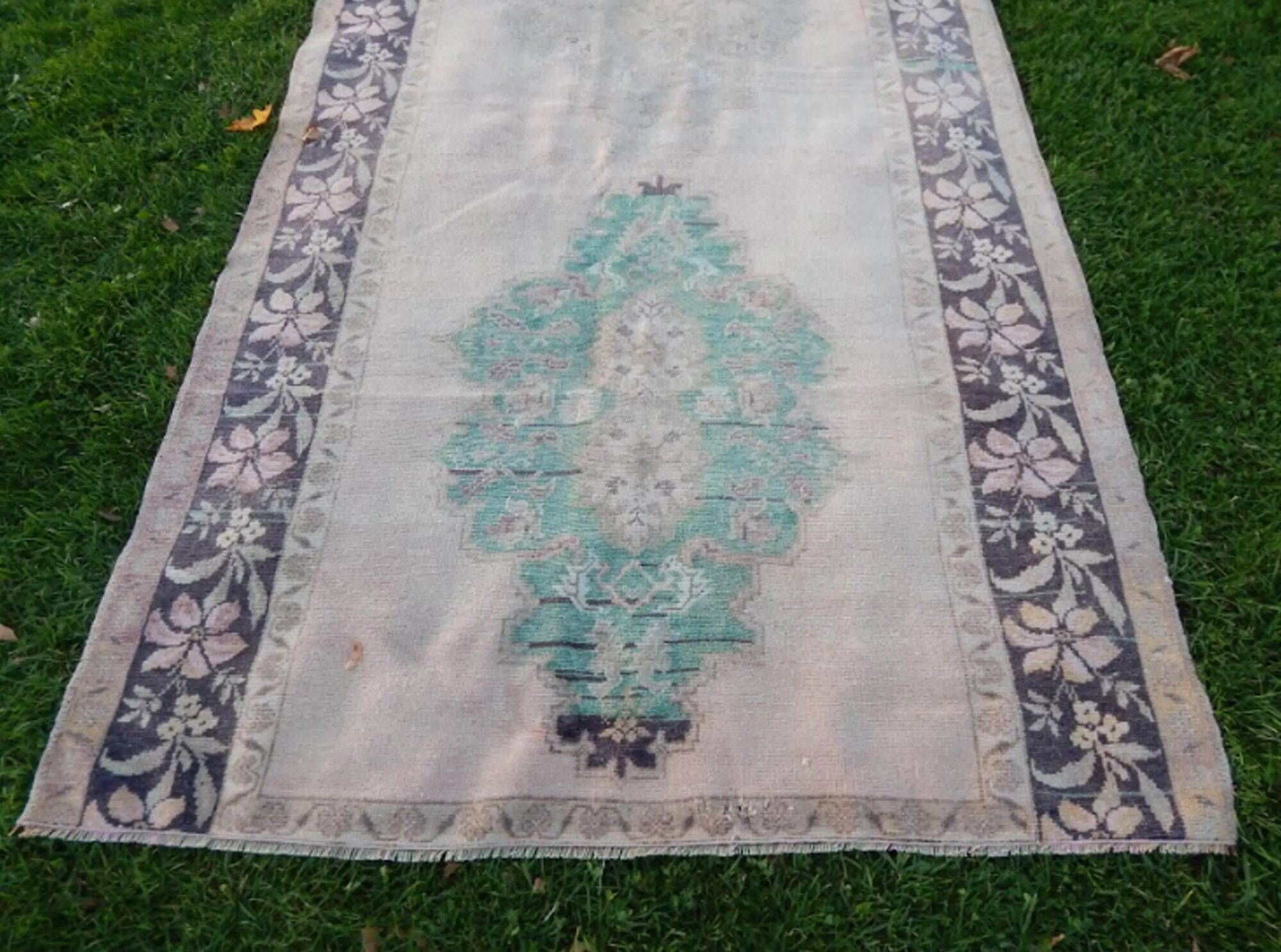 Vintage Turkish hallway rug 155x360 cm