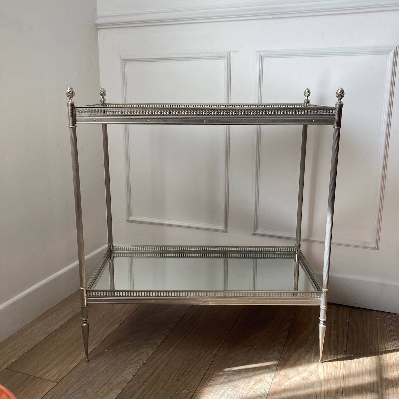 Chrome and mirror serving trolley
