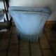 Fauteuil crapaud, velours bleu