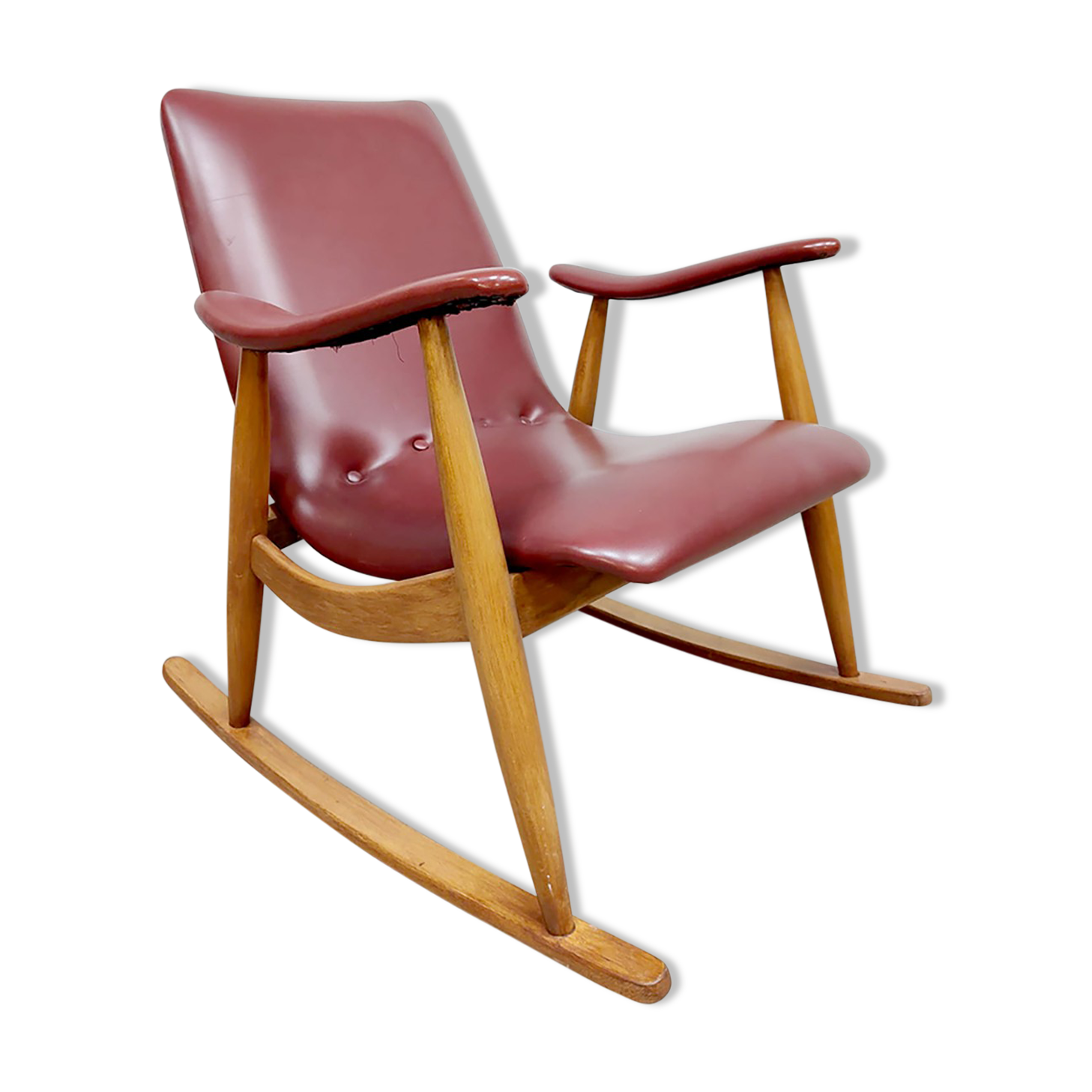 Vintage dutch design rocking chair Louis Van Teeffelen, Webe