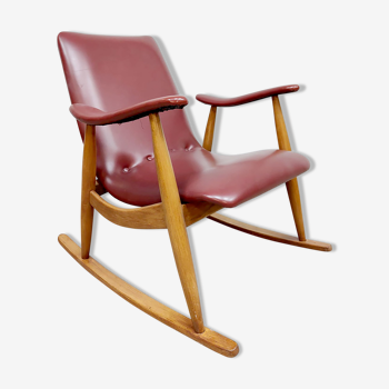 Vintage dutch design rocking chair Louis Van Teeffelen, Webe