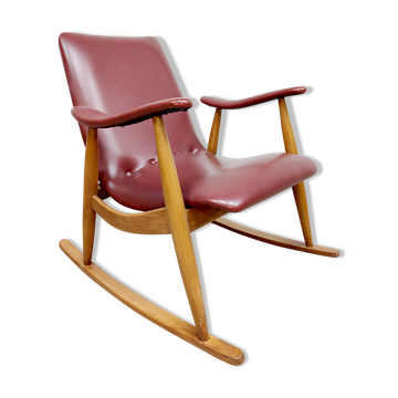 Vintage dutch design rocking chair Louis Van Teeffelen, Webe