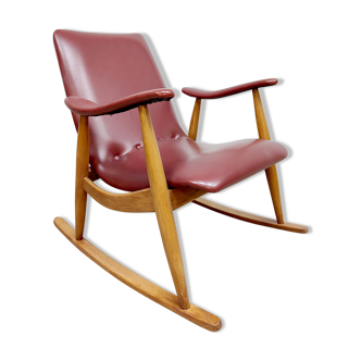 Vintage dutch design rocking chair Louis Van Teeffelen, Webe