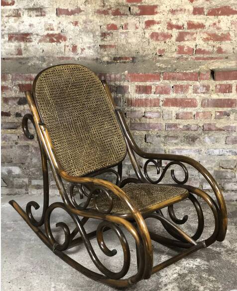 Rattan and cane rocking chair from the 1980s.
