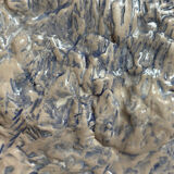 Blue and white ceramic snail