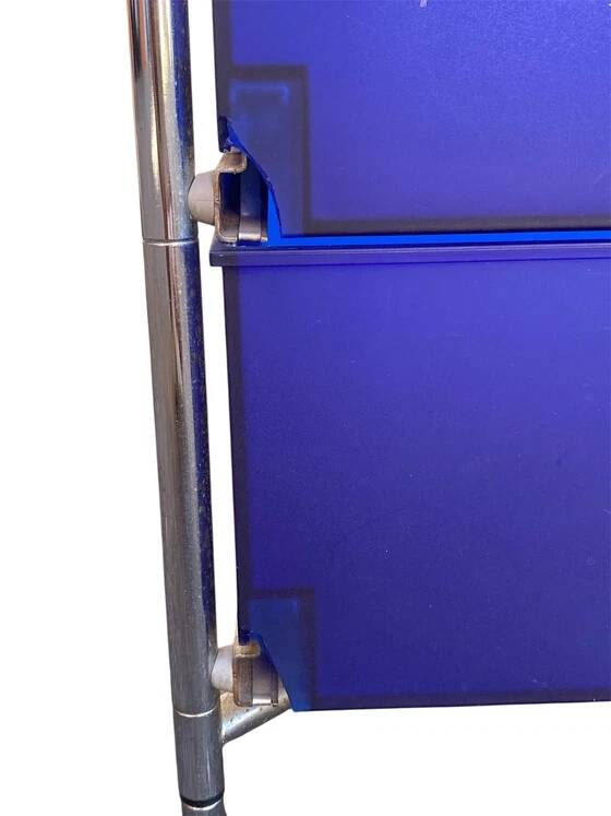 Mobil storage unit – 3 cobalt blue drawers – Kartell, 1993 (First edition)