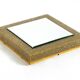 1960s brass wall backlit mirror, frame with glass beads by Palwa