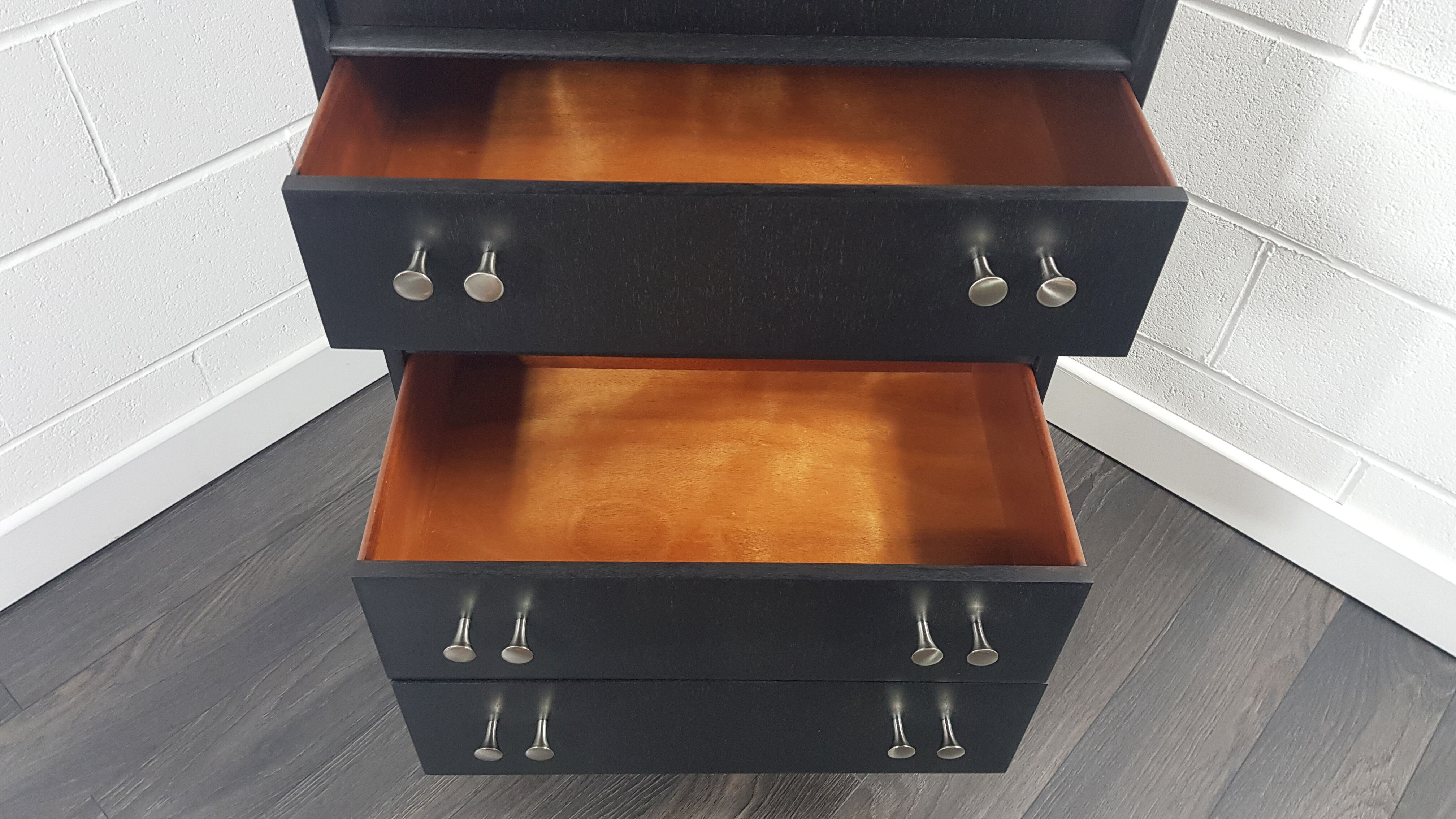 G-plan black tall chest of drawers, 1960s