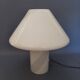 Opal Murano glass mushroom lamp with spiral stripes, 1970s modernist design.