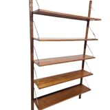Teak shelving system, marked made in Denmark, 1960.