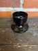 Vintage 1970s black opaline space age candle holder