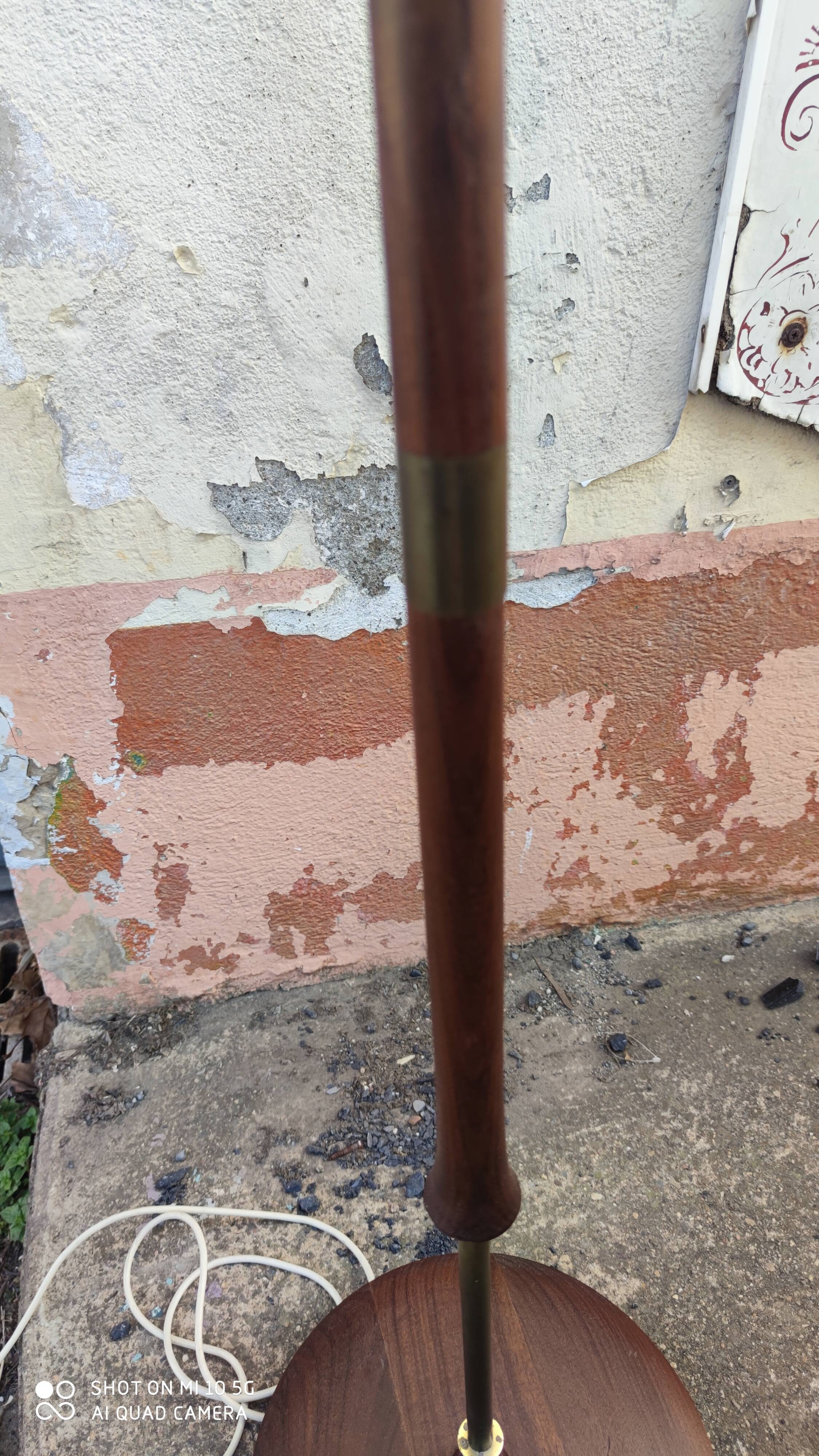 Teak and bronze floor lamp, circa 1960