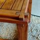 Solid wood coffee table in brutalist style - mid 20th century.