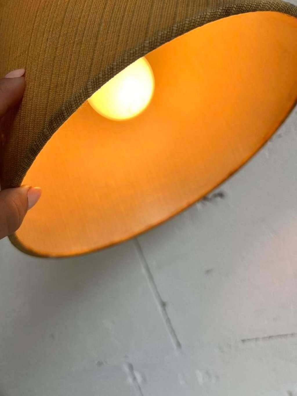 VINTAGE WOODEN WALL LAMP / SCISSOR LAMP WITH LAMPSHADE 'ARO LEUCHTEN'