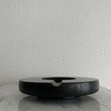 Grey-grey and black speckled marble round ashtray