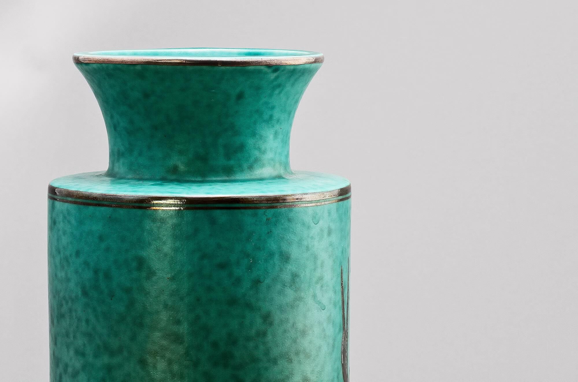 Wilhelm kage grand vase "argenta" gustavsberg sweden 1950s marked