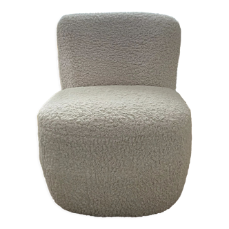 Armchair cuddly toy imitation ecru fur Eve
