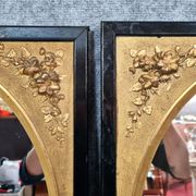Pair of mirrors in gilded and lacquered wood Napoleon III period around 1880-1900