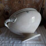 Antique iron earthenware soup tureen from Castres