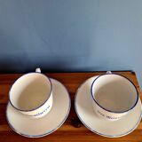 Set of two cups and saucer art deco style