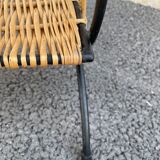 Wicker lyre side table