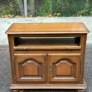 TV cabinet sideboard in solid oak with rotating top 1980