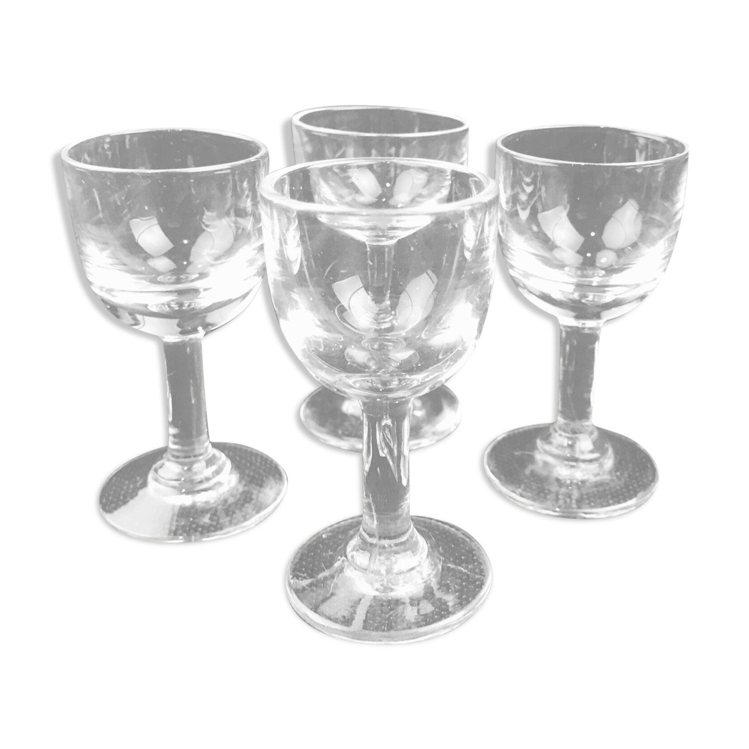 Set de 4 verres à liqueur anciens fait main