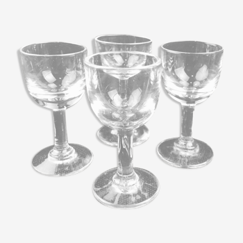 Set de 4 verres à liqueur anciens fait main