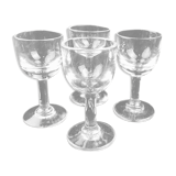 Set de 4 verres à liqueur anciens fait main
