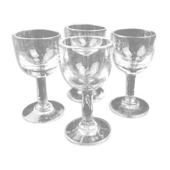 Set de 4 verres à liqueur anciens fait main