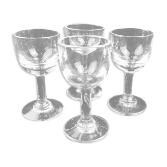 Set of 4 handmade antique liqueur glasses