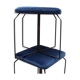 Paire de tabouret métal et velours bleu