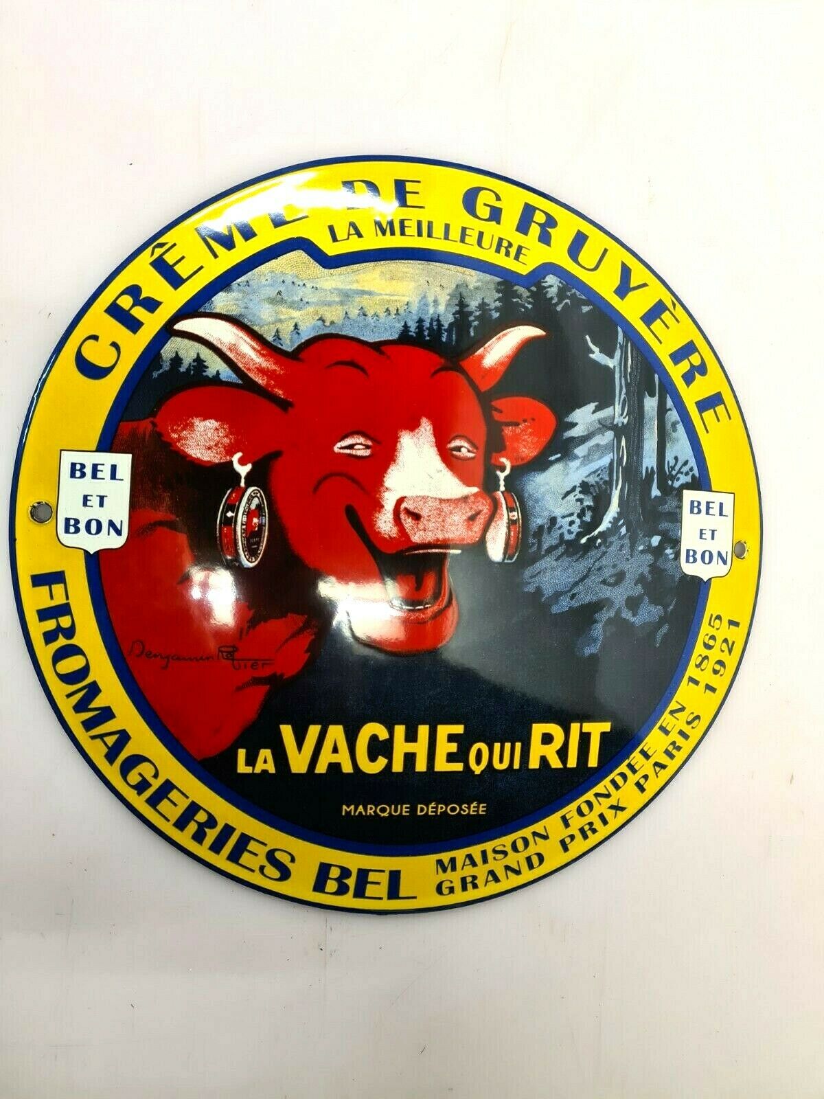 enamelled plate the laughing cow