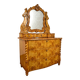 Commode coiffeuse Louis-Philippe en loupe d'orme et frêne - env. 1840-1860