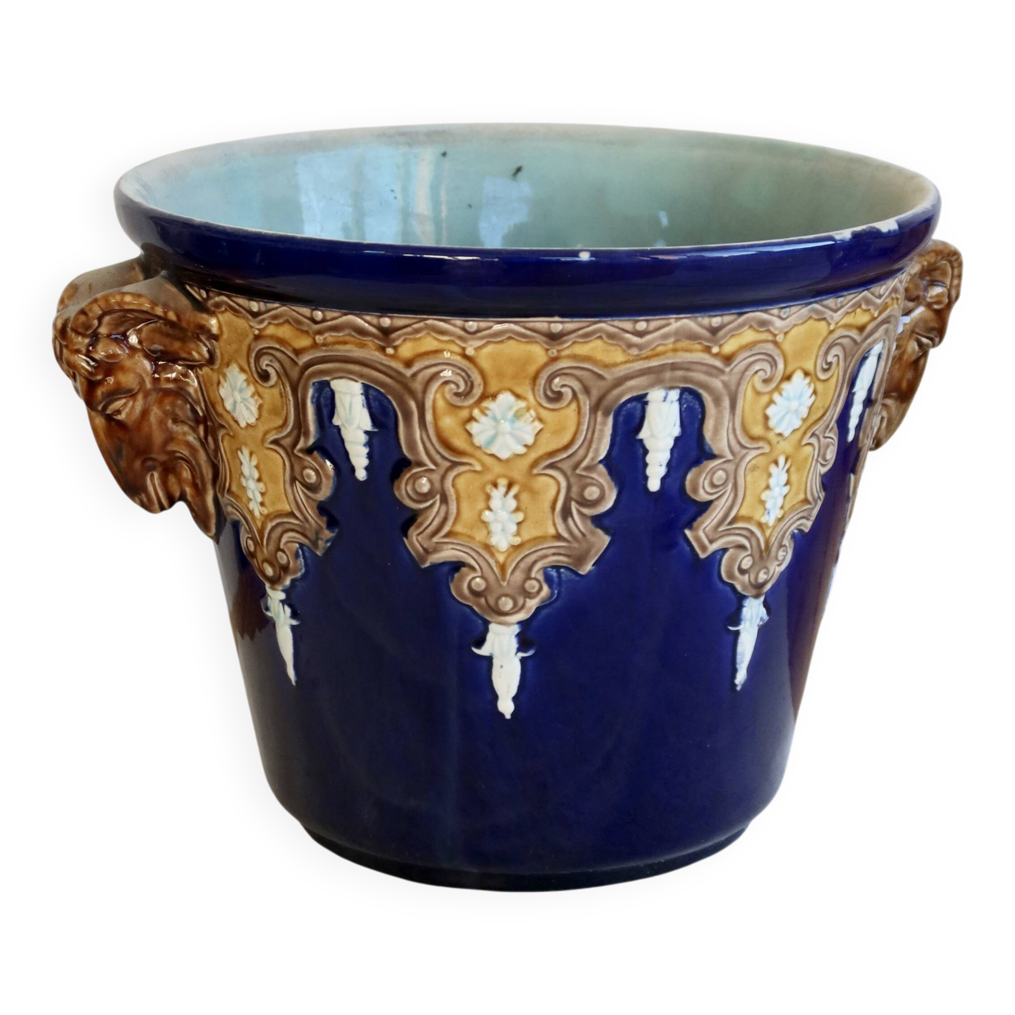 Antique cache-pot Gustave De Bruyn Fives-Lille - 19th century - Glazed ceramic