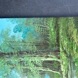 Old signed painting In the Forest