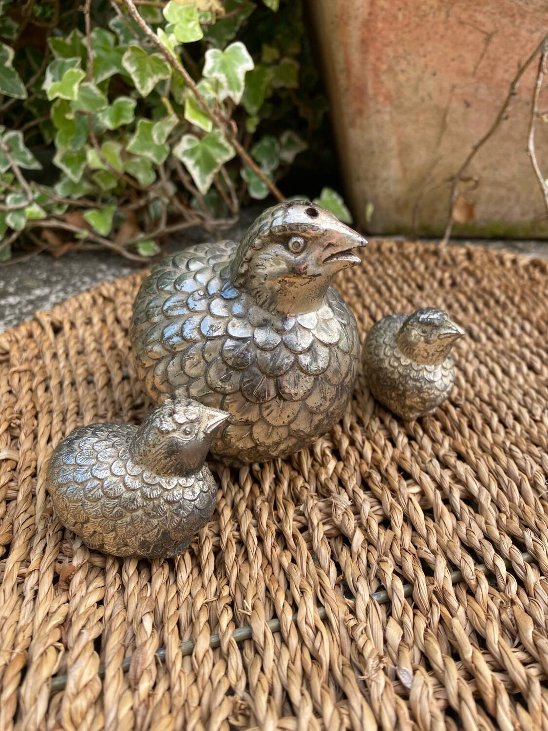 Trio vintage sel poivre et sucrier
