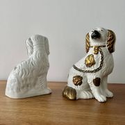 Pair of Staffordshire ceramic dogs – England, 20th century