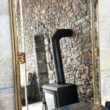 Bevelled gold Deknudt mirror with frames, Belgium, 20th century.