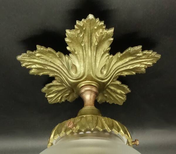 Louis XV style pointed ceiling light/suspension - bronze & glass